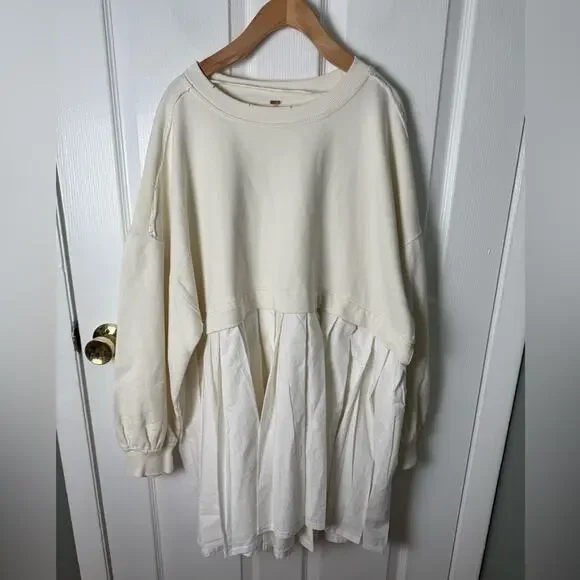Free People Eleanor Sweatshirt Grey Combo L - Picture 3 of 14